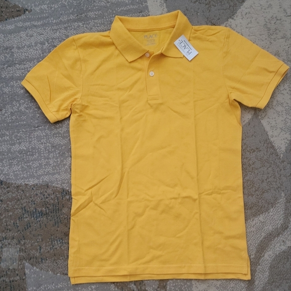 Children's Place Boys Short Sleeve School Uniform Polo Yellow Gold XL NWT - Picture 2 of 2